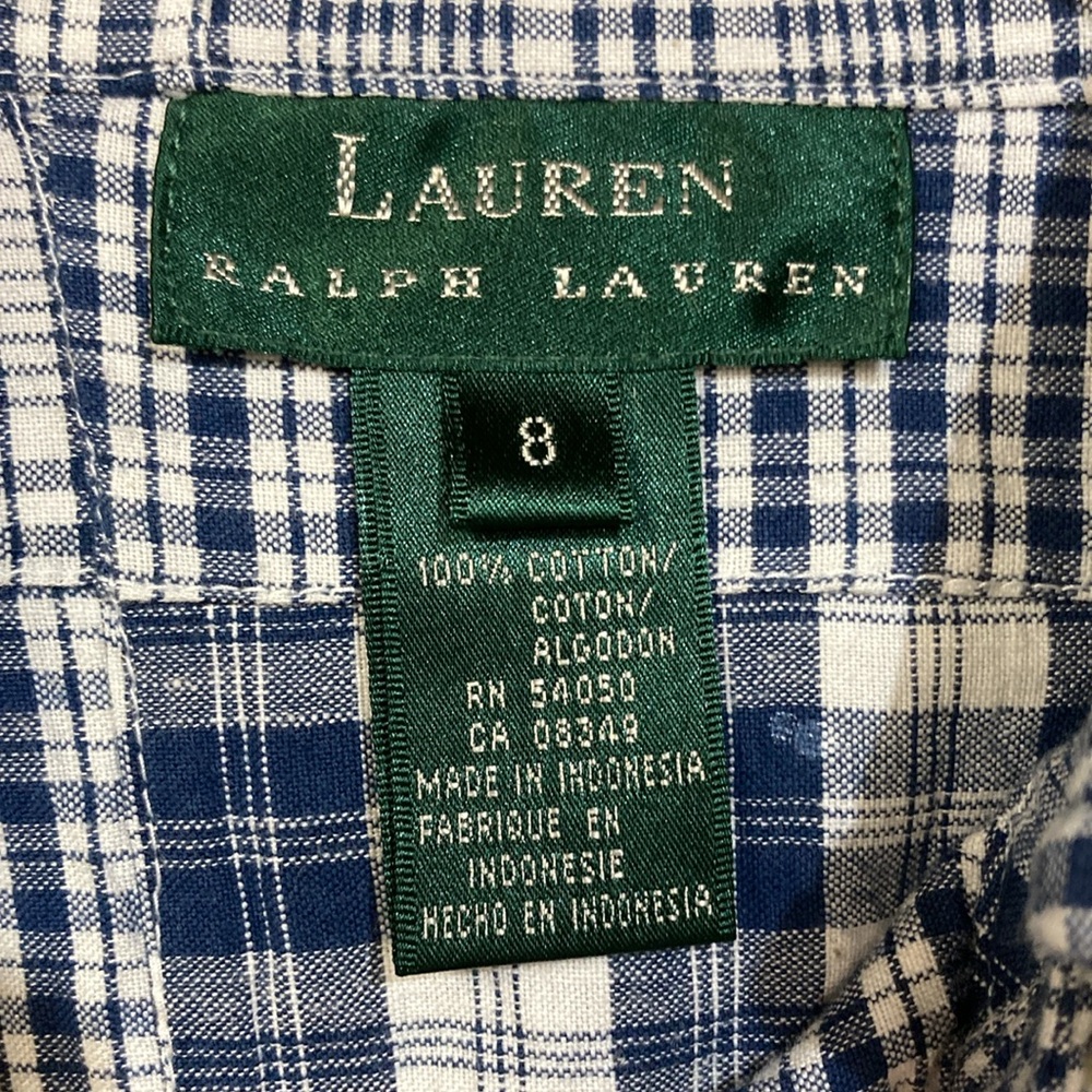 Lauren Rl Plaid Patchwork Blouse - image 4